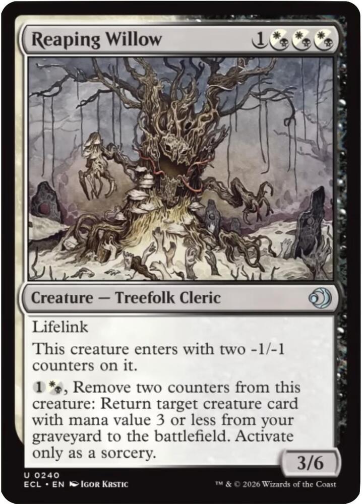 Reaping Willow 240 card from Lorwyn Eclipsed