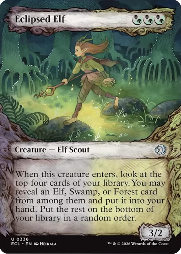 Eclipsed Elf (Showcase) 336 card from Lorwyn Eclipsed