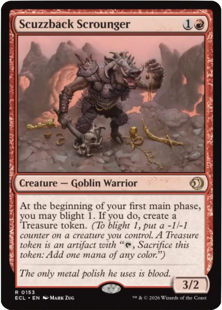 Scuzzback Scrounger 153 card from Lorwyn Eclipsed