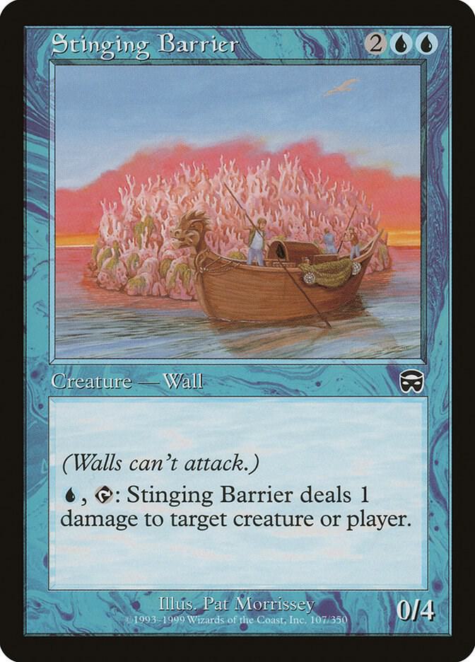 Stinging Barrier 107 card from Mercadian Masques