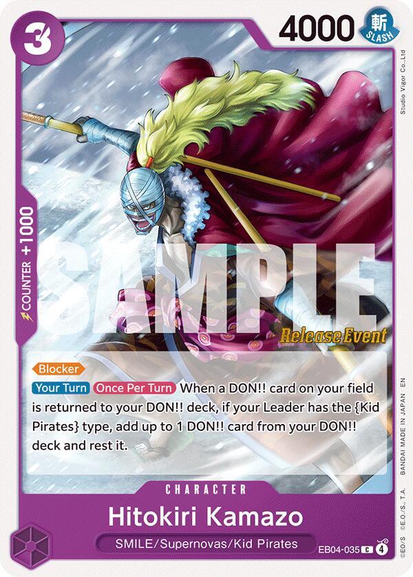 Hitokiri Kamazo EB04-035 card from The Azure Sea's Seven Release Event Cards