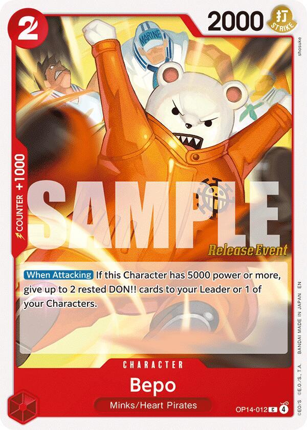 Bepo OP14-012 card from The Azure Sea's Seven Release Event Cards