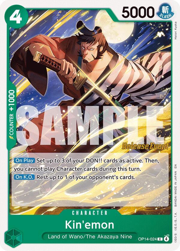Kin'emon OP14-024 card from The Azure Sea's Seven Release Event Cards