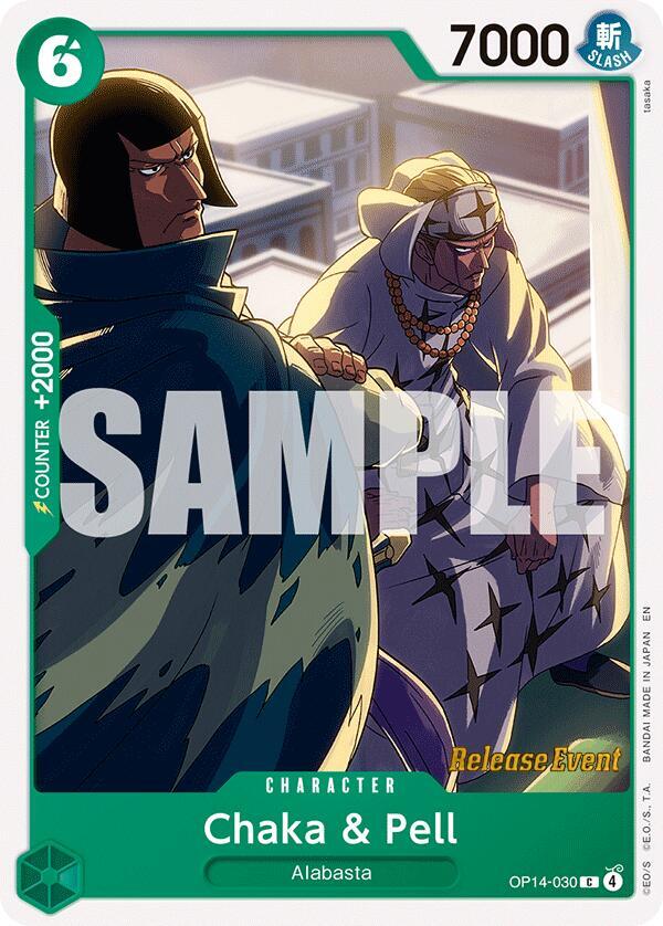 Chaka & Pell OP14-030 card from The Azure Sea's Seven Release Event Cards