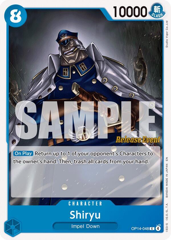 Shiryu OP14-048 card from The Azure Sea's Seven Release Event Cards