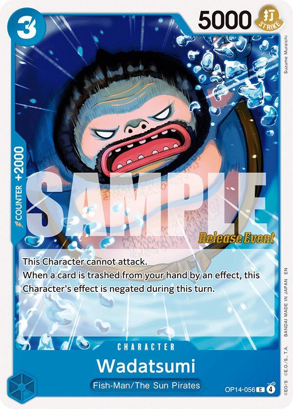 Wadatsumi OP14-056 card from The Azure Sea's Seven Release Event Cards