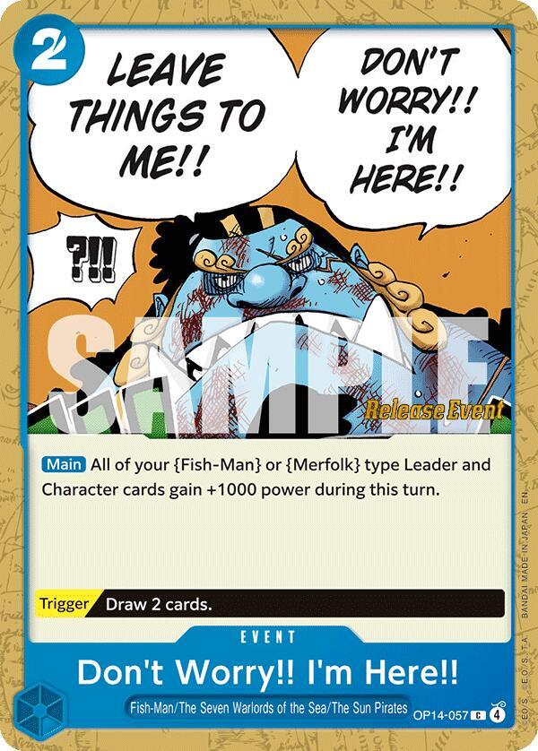 Don't Worry!! I'm Here!! OP14-057 card from The Azure Sea's Seven Release Event Cards