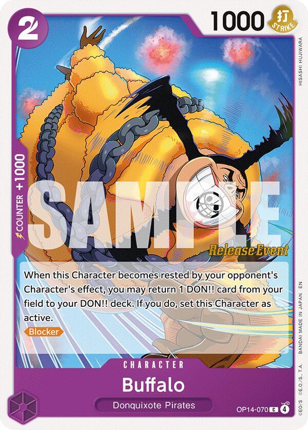 Buffalo OP14-070 card from The Azure Sea's Seven Release Event Cards