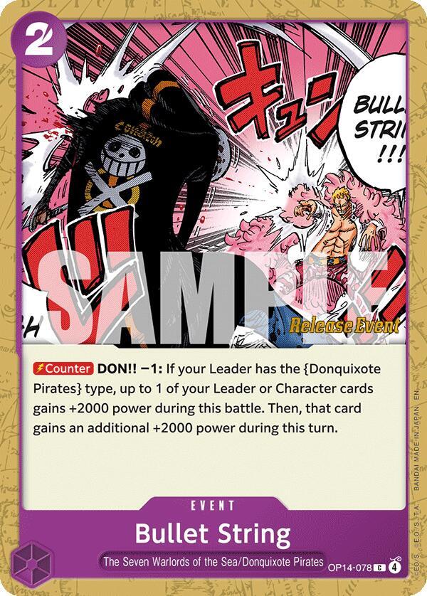 Bullet String OP14-078 card from The Azure Sea's Seven Release Event Cards