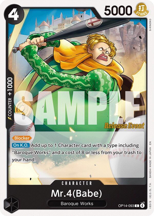 Mr.4(Babe) OP14-093 card from The Azure Sea's Seven Release Event Cards