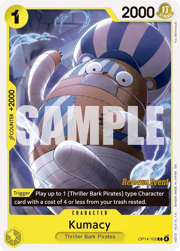 Kumacy OP14-102 card from The Azure Sea's Seven Release Event Cards