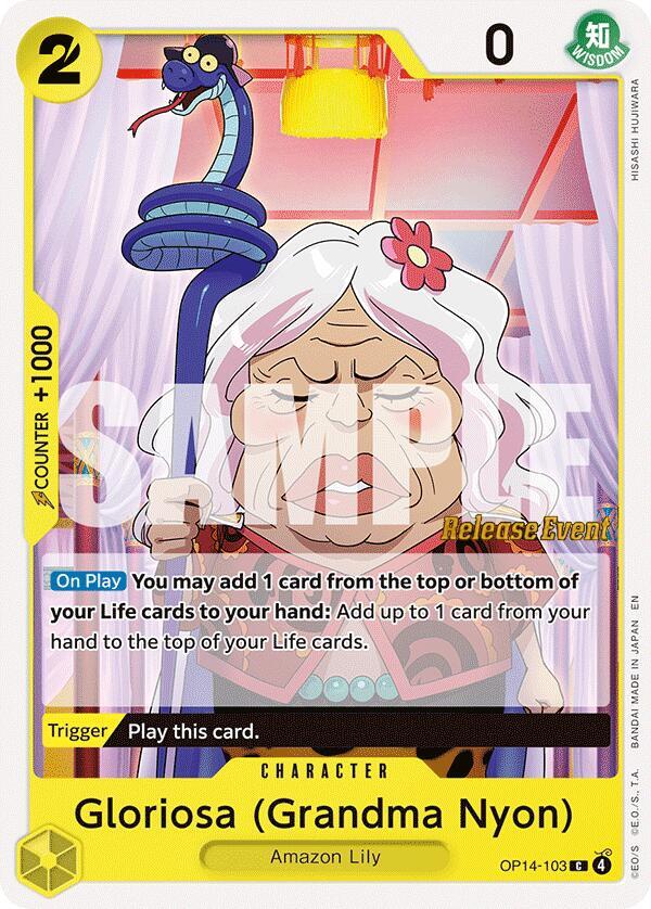 Gloriosa (Grandma Nyon) OP14-103 card from The Azure Sea's Seven Release Event Cards