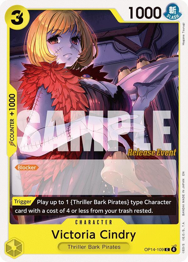 Victoria Cindry OP14-109 card from The Azure Sea's Seven Release Event Cards
