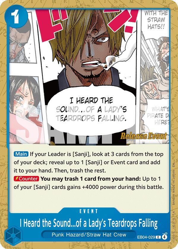 I Heard the Sound...of a Lady's Teardrops Falling EB04-029 card from The Azure Sea's Seven Release Event Cards