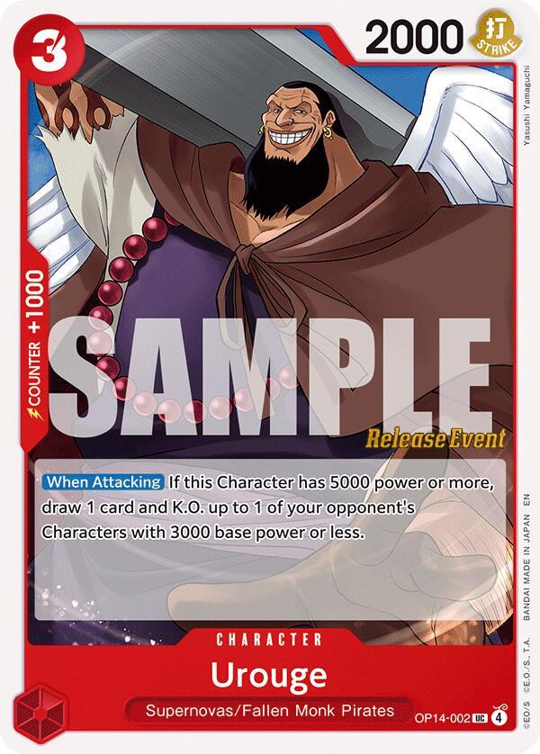 Urouge OP14-002 card from The Azure Sea's Seven Release Event Cards
