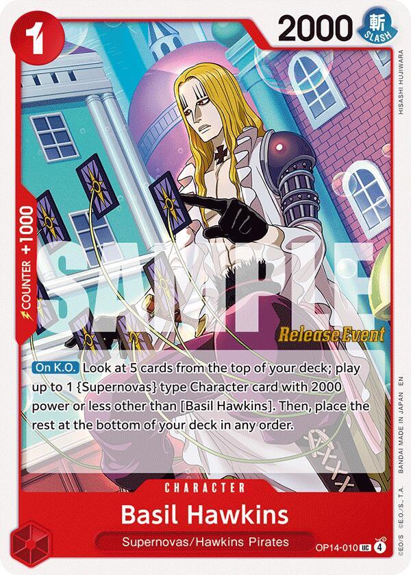 Basil Hawkins OP14-010 card from The Azure Sea's Seven Release Event Cards
