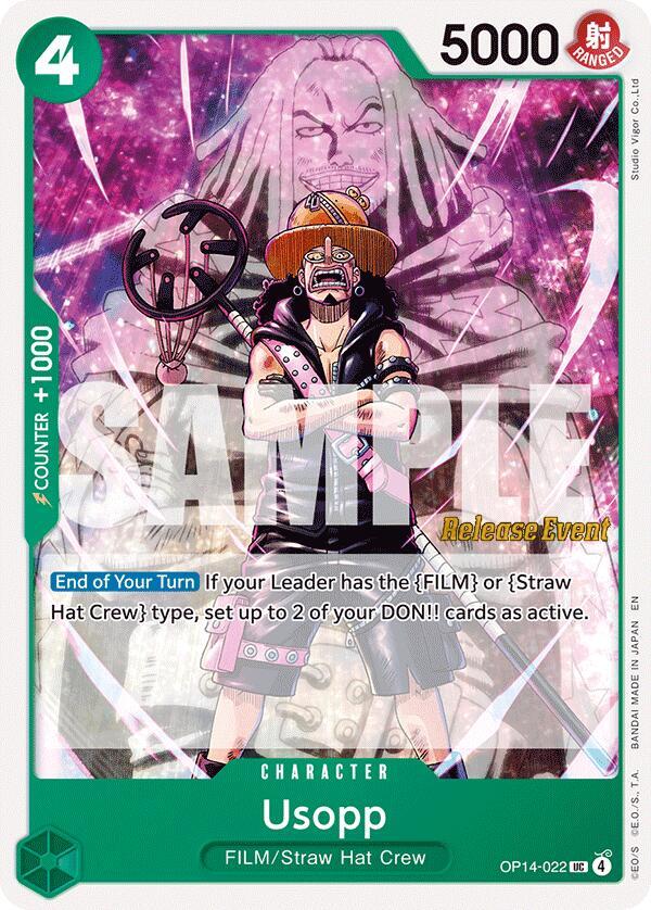 Usopp OP14-022 card from The Azure Sea's Seven Release Event Cards