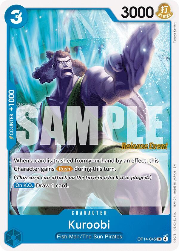 Kuroobi OP14-045 card from The Azure Sea's Seven Release Event Cards