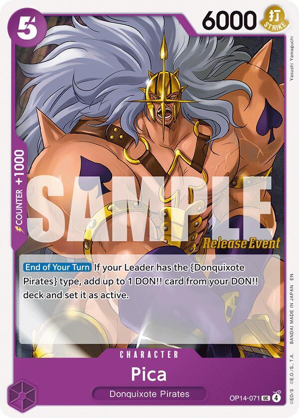 Pica OP14-071 card from The Azure Sea's Seven Release Event Cards