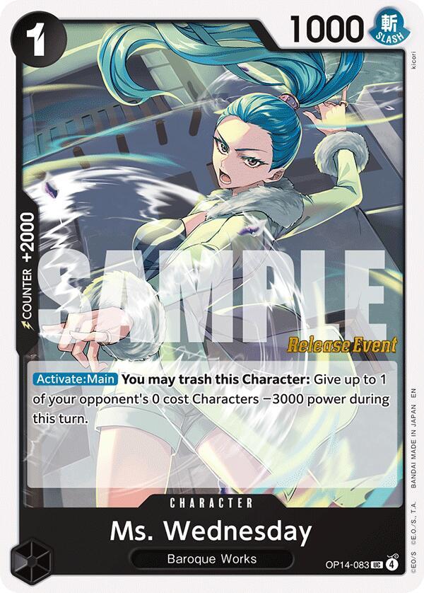 Ms. Wednesday OP14-083 card from The Azure Sea's Seven Release Event Cards