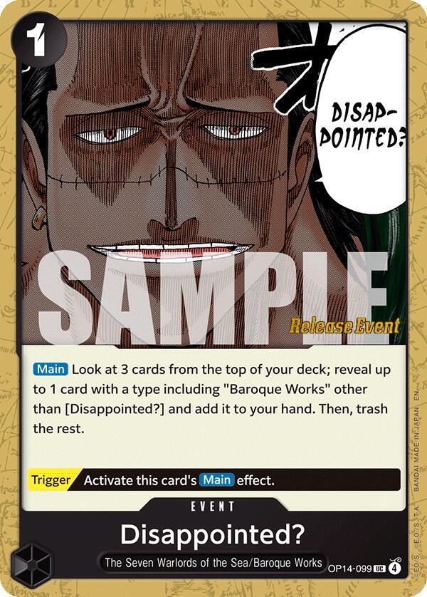 Disappointed? OP14-099 card from The Azure Sea's Seven Release Event Cards
