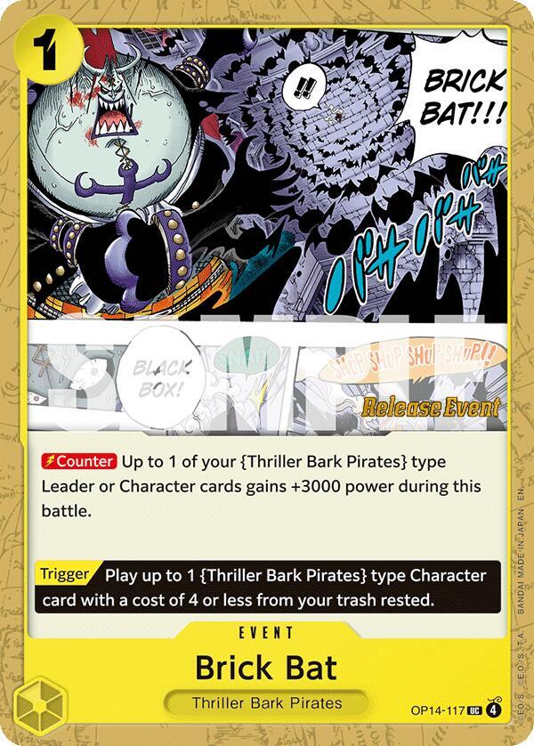 Brick Bat OP14-117 card from The Azure Sea's Seven Release Event Cards