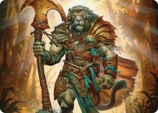 Ajani, Outland Chaperone Art Card 28 card from Art Series: Lorwyn Eclipsed