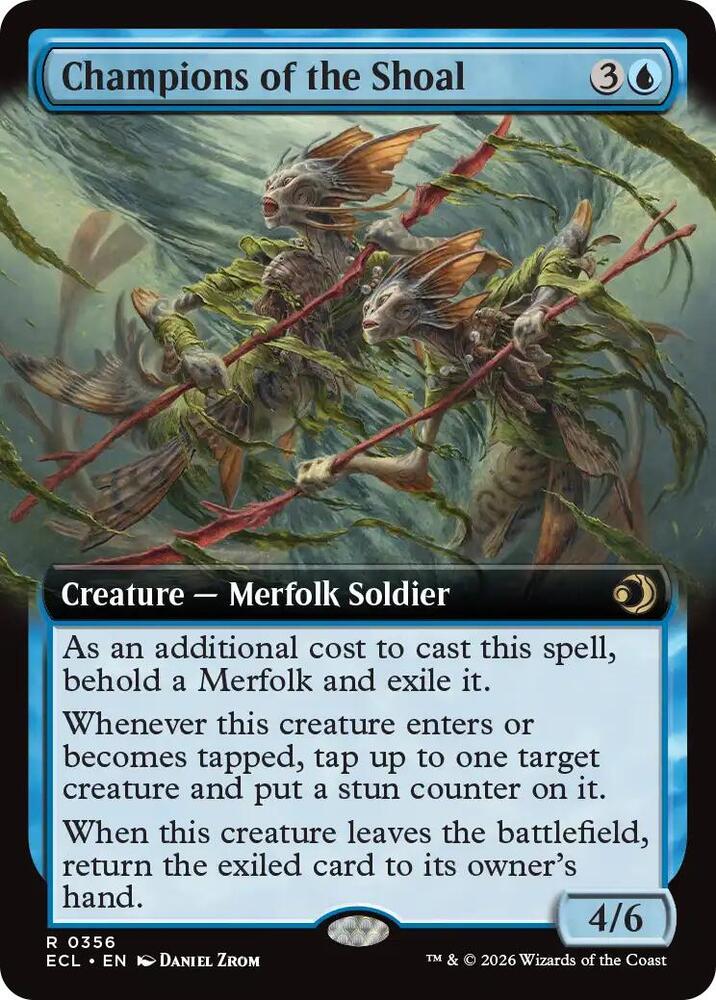 Champions of the Shoal (Extended Art) 356 card from Lorwyn Eclipsed