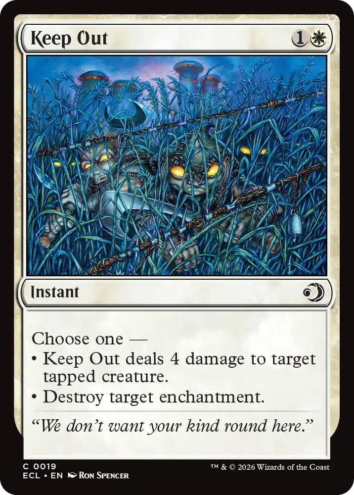 Keep Out 19 card from Lorwyn Eclipsed