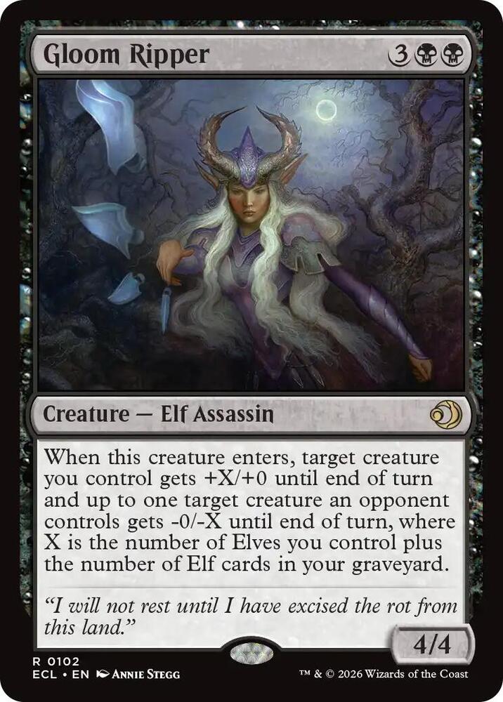 Gloom Ripper 102 card from Lorwyn Eclipsed