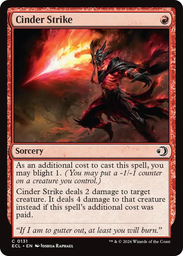 Cinder Strike 131 card from Lorwyn Eclipsed