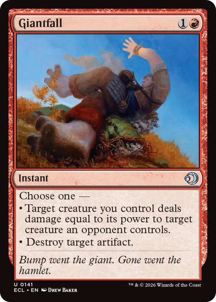 Giantfall 141 card from Lorwyn Eclipsed
