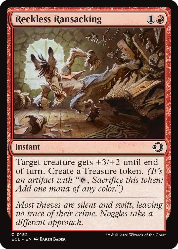 Reckless Ransacking 152 card from Lorwyn Eclipsed