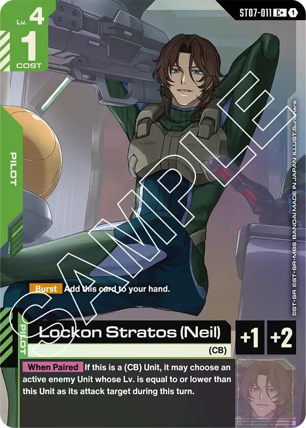 Lockon Stratos (Neil) (C+) ST07-011 card from Starter Deck 07: Celestial Drive
