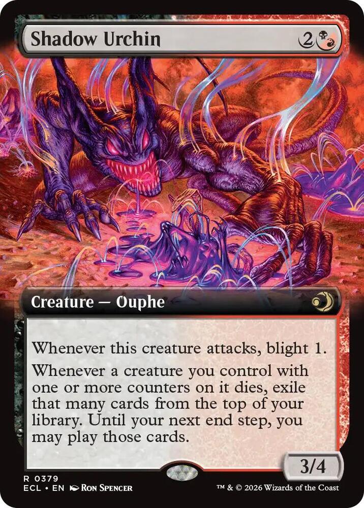 Shadow Urchin (Extended Art) 379 card from Lorwyn Eclipsed