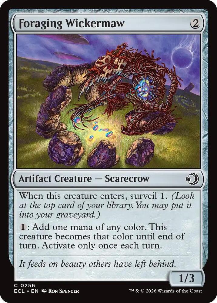 Foraging Wickermaw 256 card from Lorwyn Eclipsed