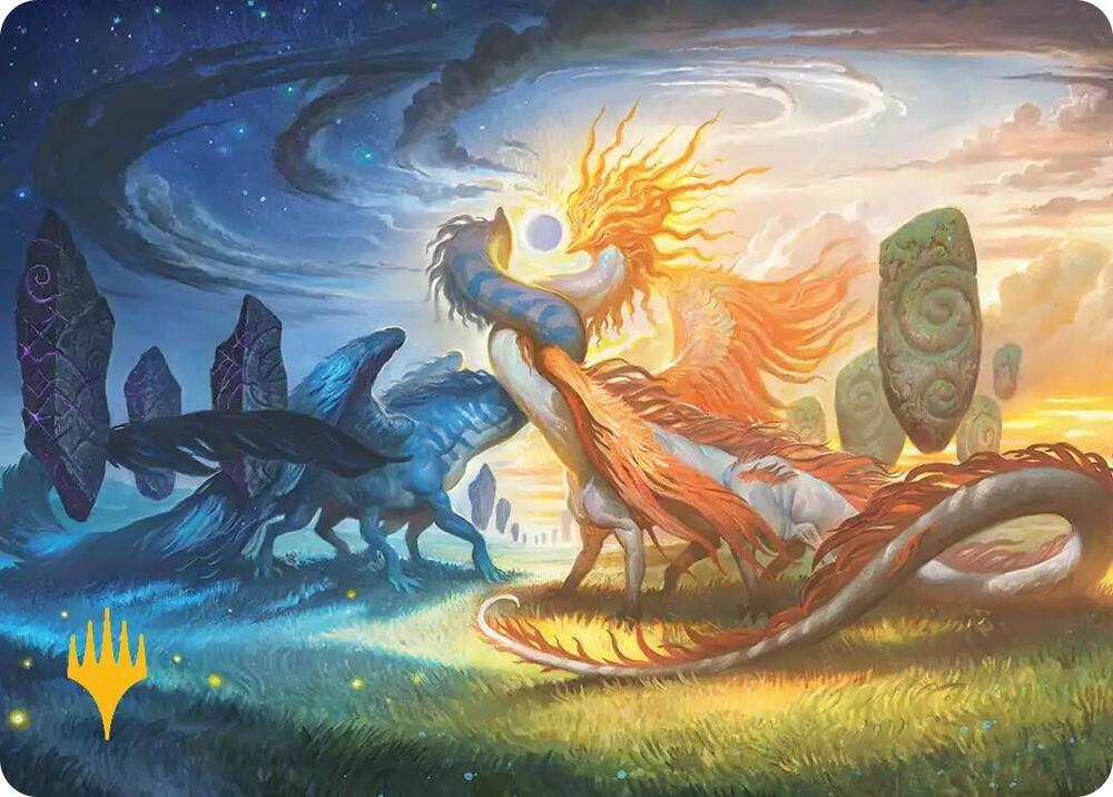 Celestial Reunion Art Card (19/54) (Gold-Stamped Planeswalker Symbol) card from Art Series: Lorwyn Eclipsed