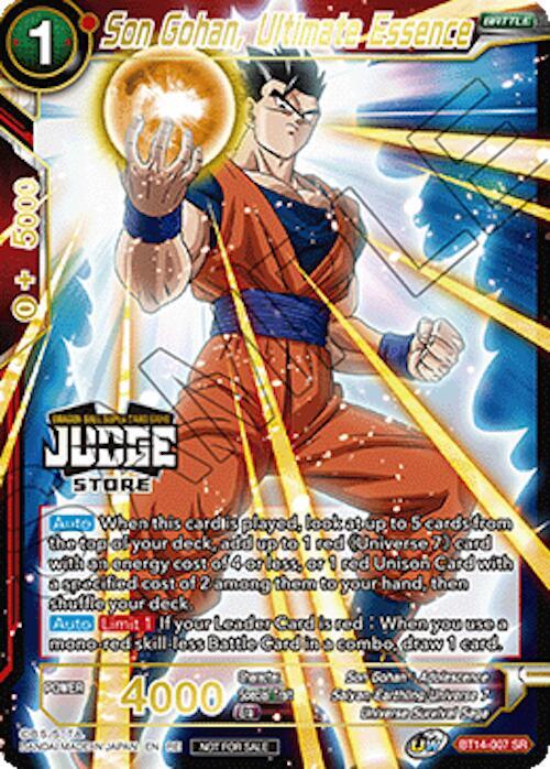 Son Gohan, Ultimate Essence (Judge Pack Vol.18) (Store) BT14-007 card from Judge Promotion Cards
