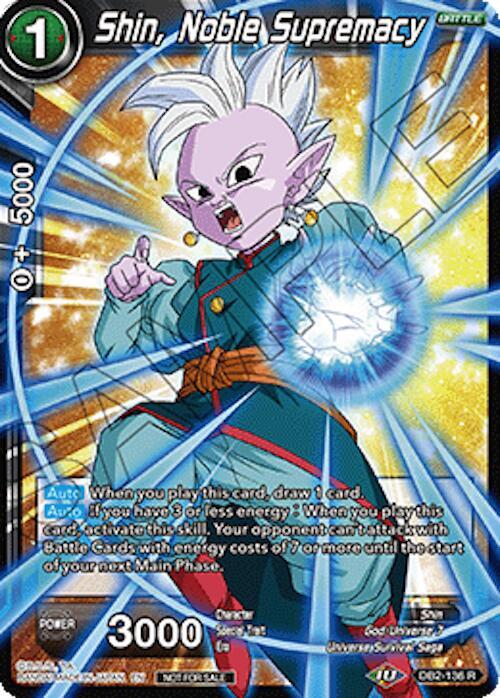 Shin, Noble Supremacy (Ultra-Bout Series Tournament Pack Vol.1) DB2-136 card from Tournament Promotion Cards