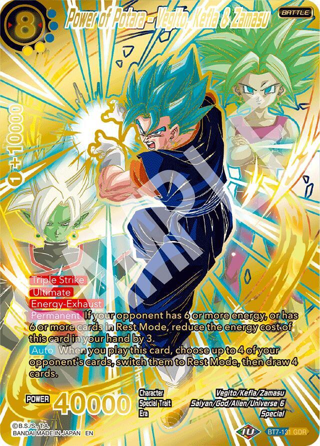 Power of Potara - Vegito, Kefla & Zamasu (GDR) BT7-131 card from Fearsome Rivals