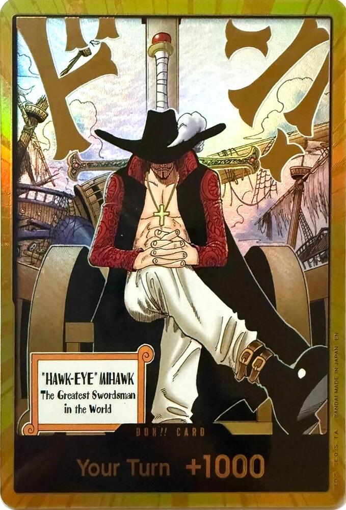 DON!! Card (Dracule Mihawk) (Gold) card from The Azure Sea's Seven