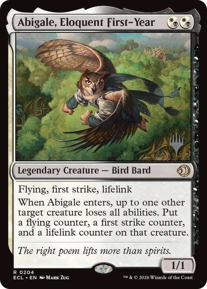Abigale, Eloquent First-Year 204 card from Promo Pack: Lorwyn Eclipsed