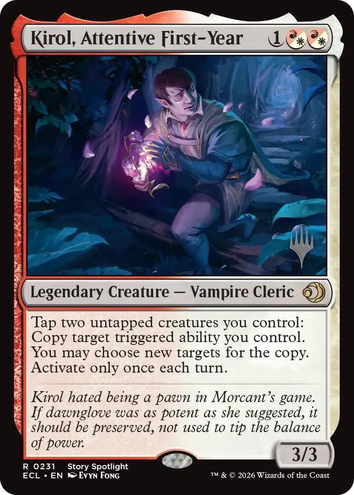 Kirol, Attentive First-Year 231 card from Promo Pack: Lorwyn Eclipsed