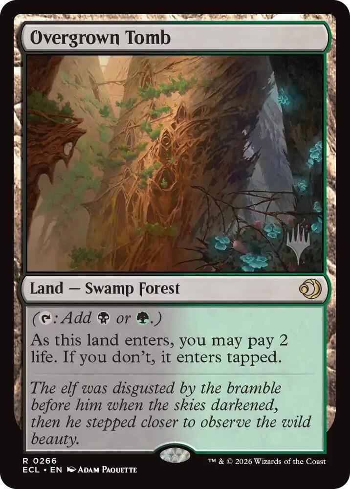 Overgrown Tomb 266 card from Promo Pack: Lorwyn Eclipsed
