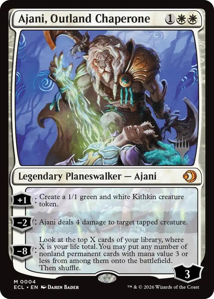 Ajani, Outland Chaperone 4 card from Promo Pack: Lorwyn Eclipsed