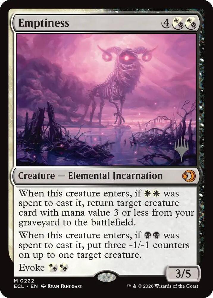 Emptiness 222 card from Promo Pack: Lorwyn Eclipsed