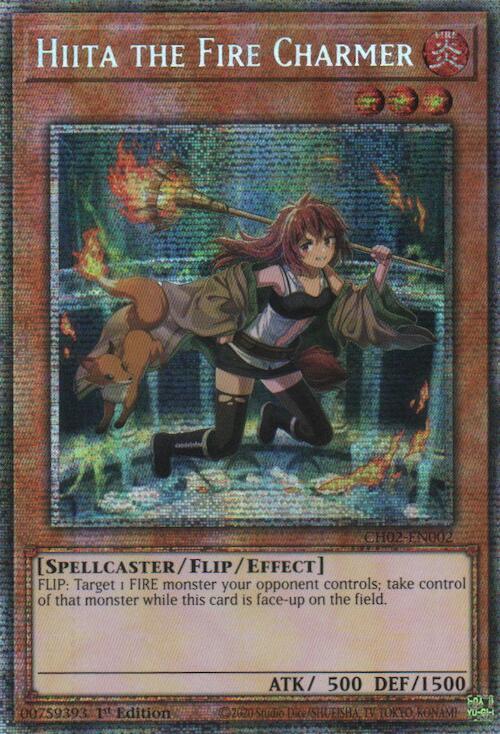 Hiita the Fire Charmer (Starlight Rare) CH02-EN002 card from THE CHRONICLES DECK: Spirit Charmers (All-Foil Edition)