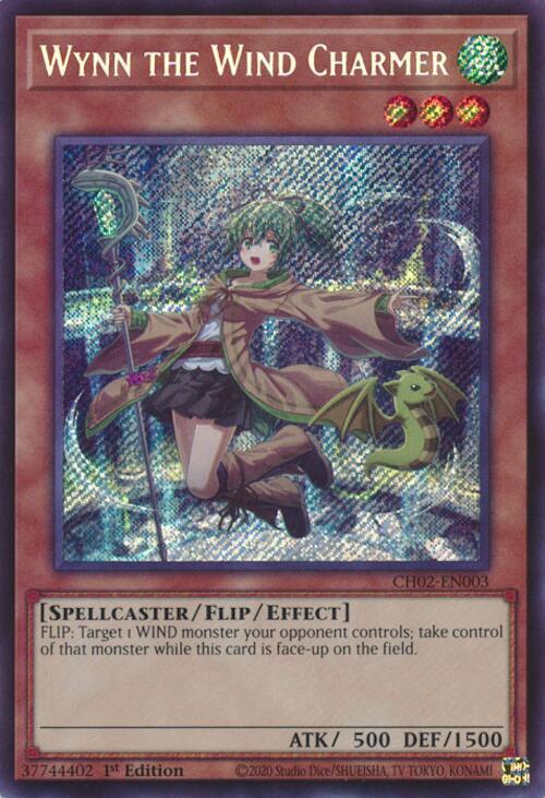 Wynn the Wind Charmer CH02-EN003 card from THE CHRONICLES DECK: Spirit Charmers (All-Foil Edition)