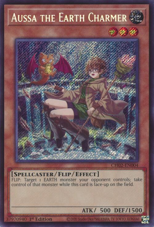 Aussa the Earth Charmer CH02-EN004 card from THE CHRONICLES DECK: Spirit Charmers (All-Foil Edition)