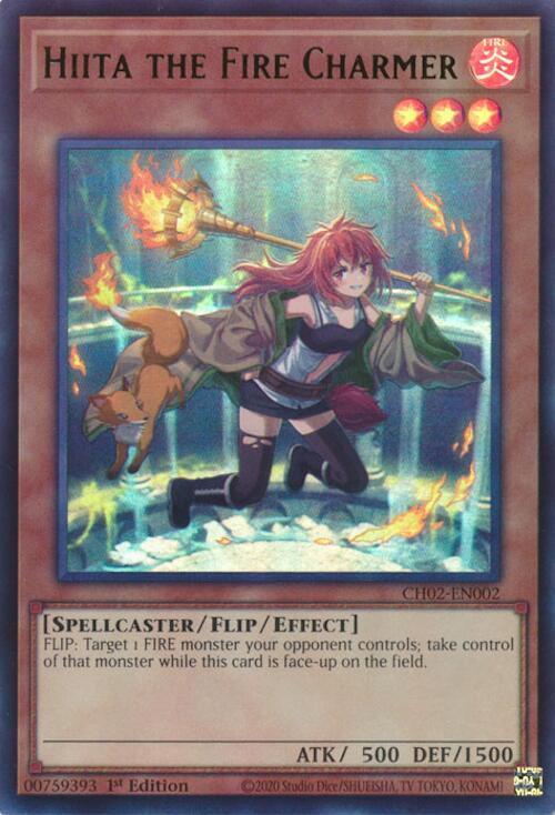 Hiita the Fire Charmer (Ultra Rare) CH02-EN002 card from THE CHRONICLES DECK: Spirit Charmers (All-Foil Edition)